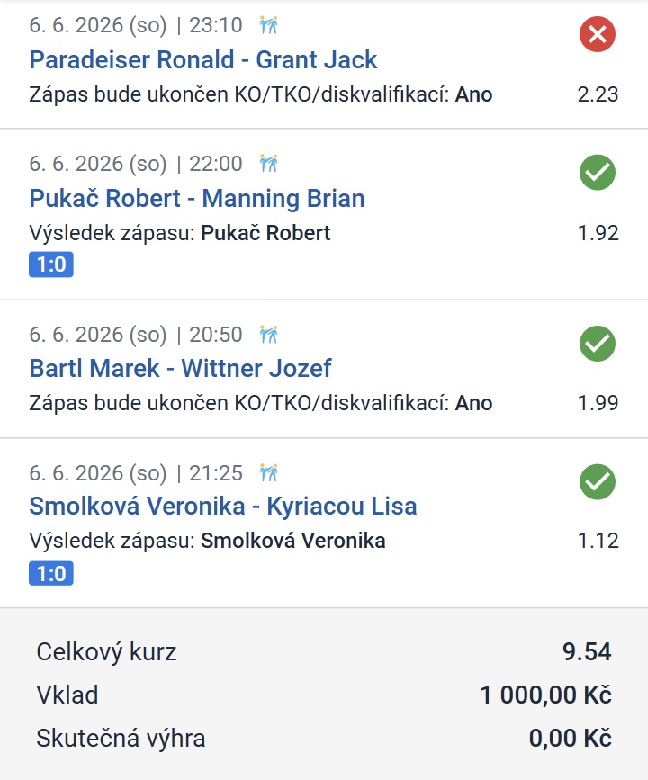 Originální tiket Tipsport, Tipsport, tiket nevyšel 1