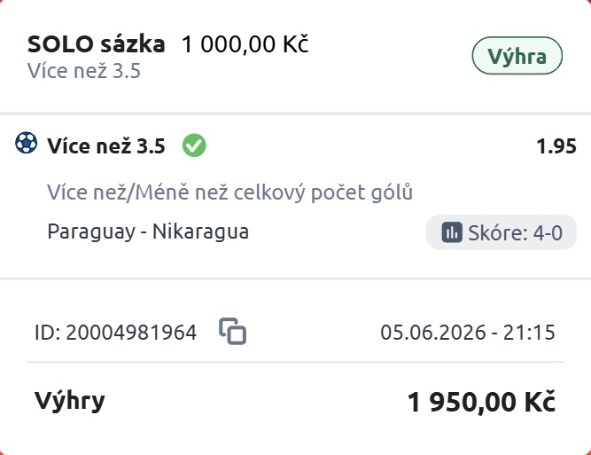 Originální tiket Betano, Vyhrané tikety Betano 3